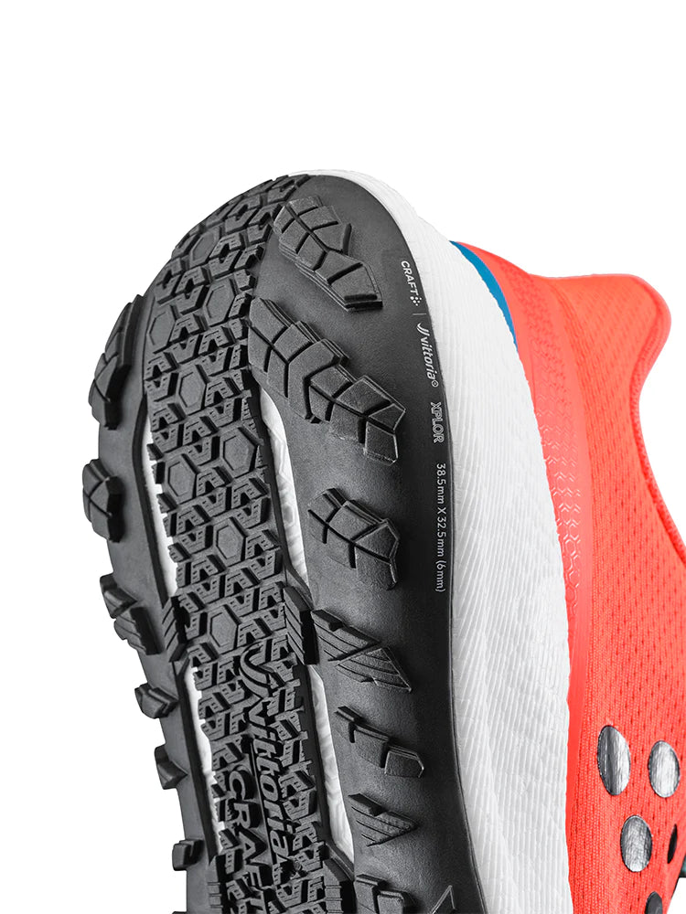 Xplor - Women by Craft in coral and blue, versatile hybrid trail running shoe with durable sole for pro-grade outdoor running and exploration