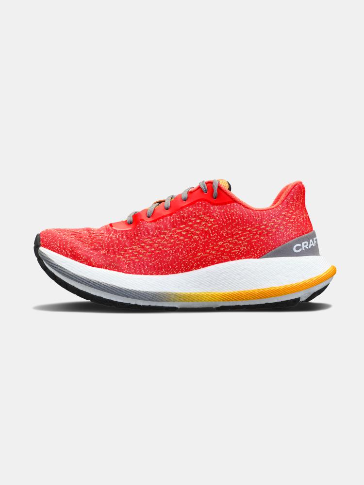 Pacer - Women by Craft in red and orange, lightweight running shoe with Px Foam™ midsole for stable, smooth, responsive ride