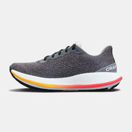 Pacer - Women by Craft in black and grey with soft Px Foam midsole, stable and responsive running shoe for road performance and smooth ride