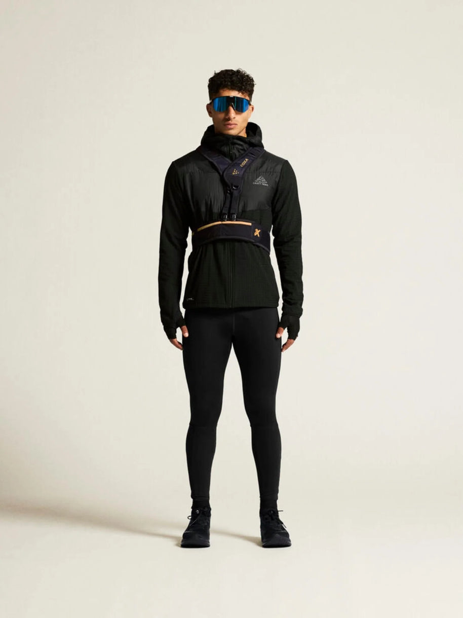 Pro Trail Tights 2 - Men by Craft in black, recycled polyamide running tights with moisture transport for high-performance trail running