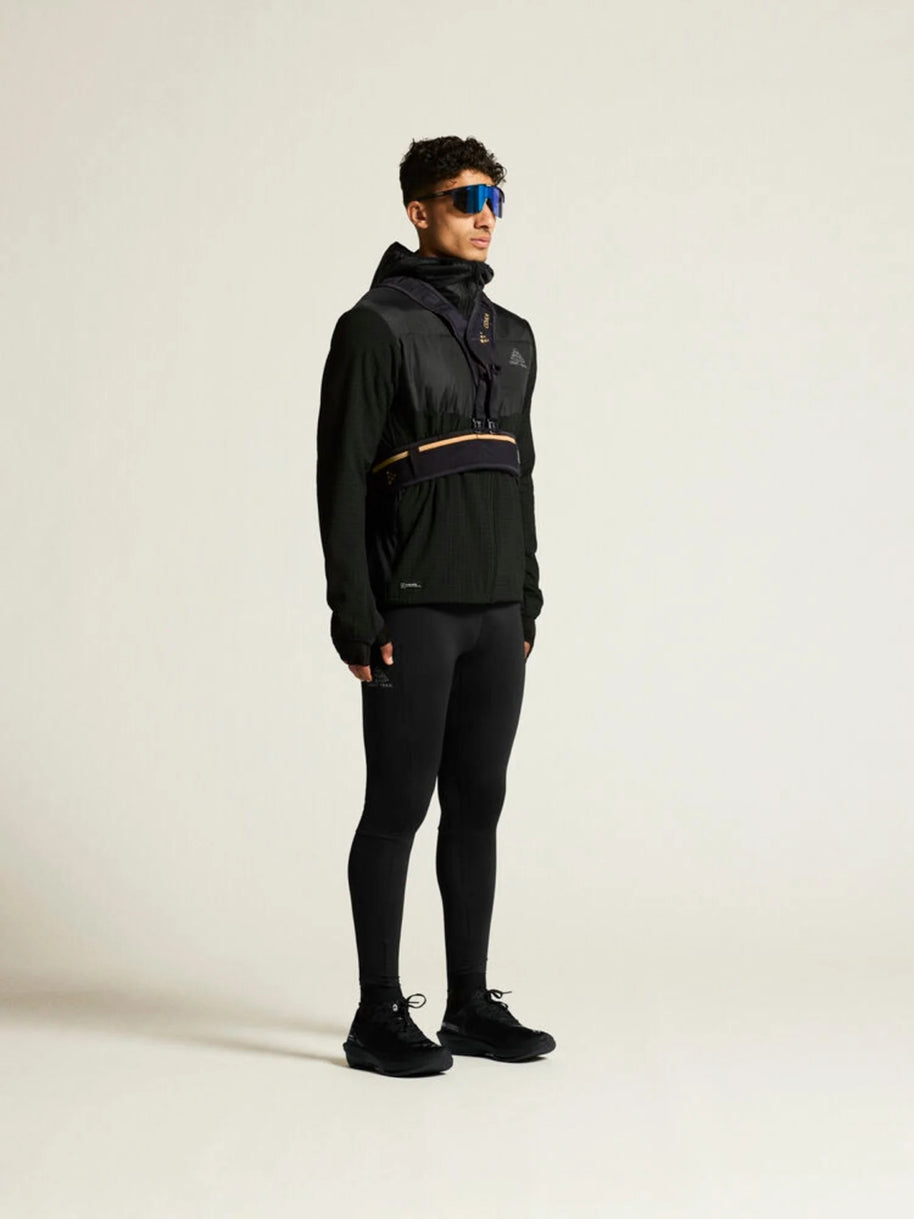 Pro Trail Tights 2 - Men by Craft in black recycled polyamide, moisture-wicking running tights ideal for trail running.