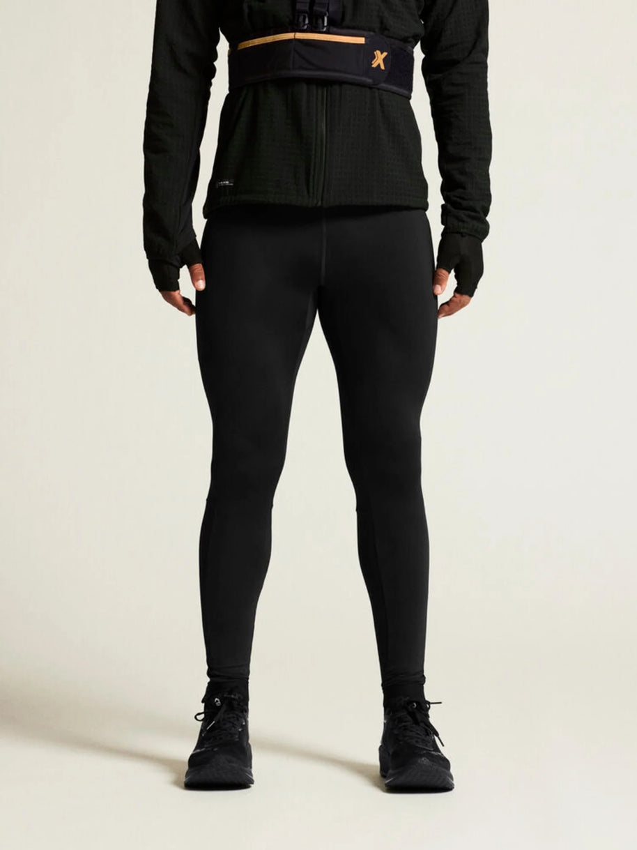 Pro Trail Tights 2 - Men by Craft in black, pro-grade recycled polyamide running tights designed for high-performance trail running