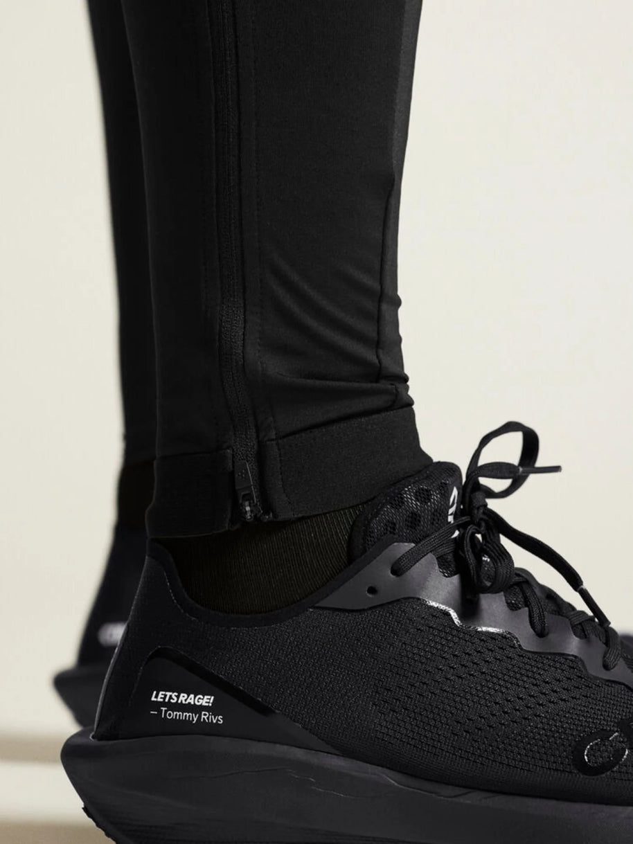 Pro Trail Tights 2 - Men by Craft in black, recycled polyamide jersey running tights with moisture transport for trail running.