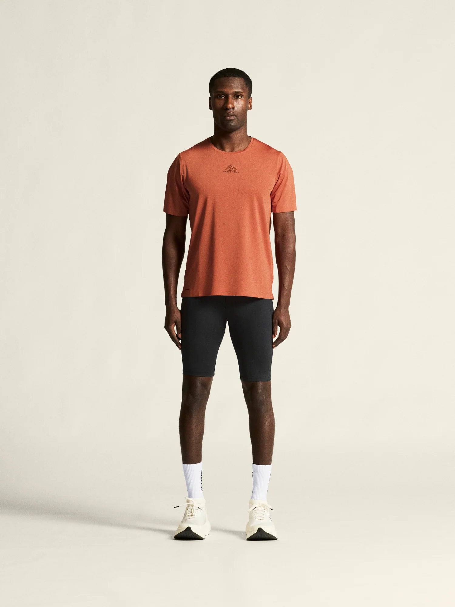 Pro Trail Short Tights 2 - Men by Craft in black, recycled polyamide, moisture-wicking trail running tights for high performance