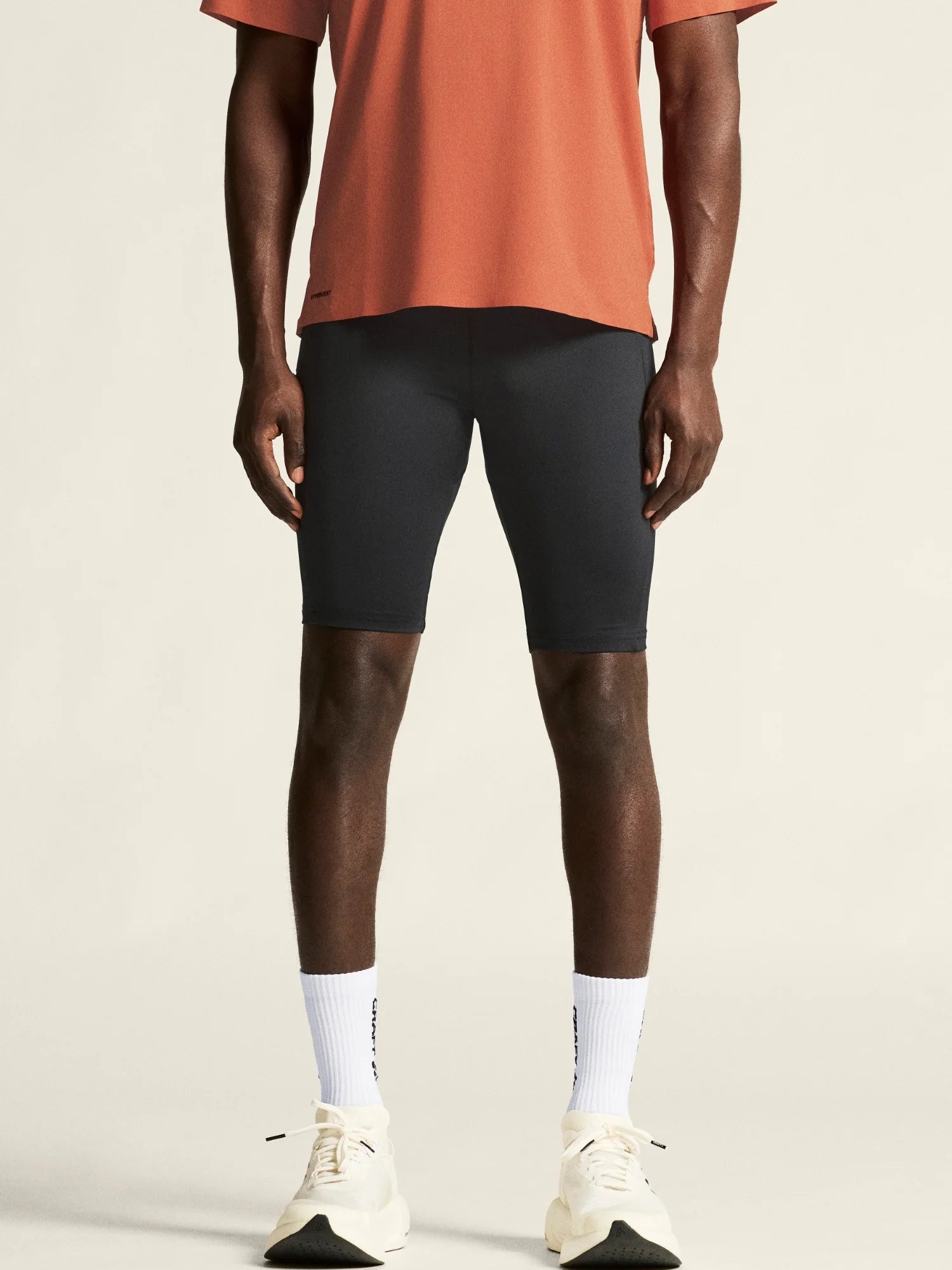 Pro Trail Short Tights 2 - Men by Craft in black, recycled polyamide running tights with moisture management for trail running use