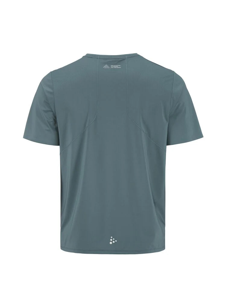 PRO Trail SS Tee 2 - Men in muted blue by Craft, lightweight jacquard fabric, ideal for high-intensity trail running performance