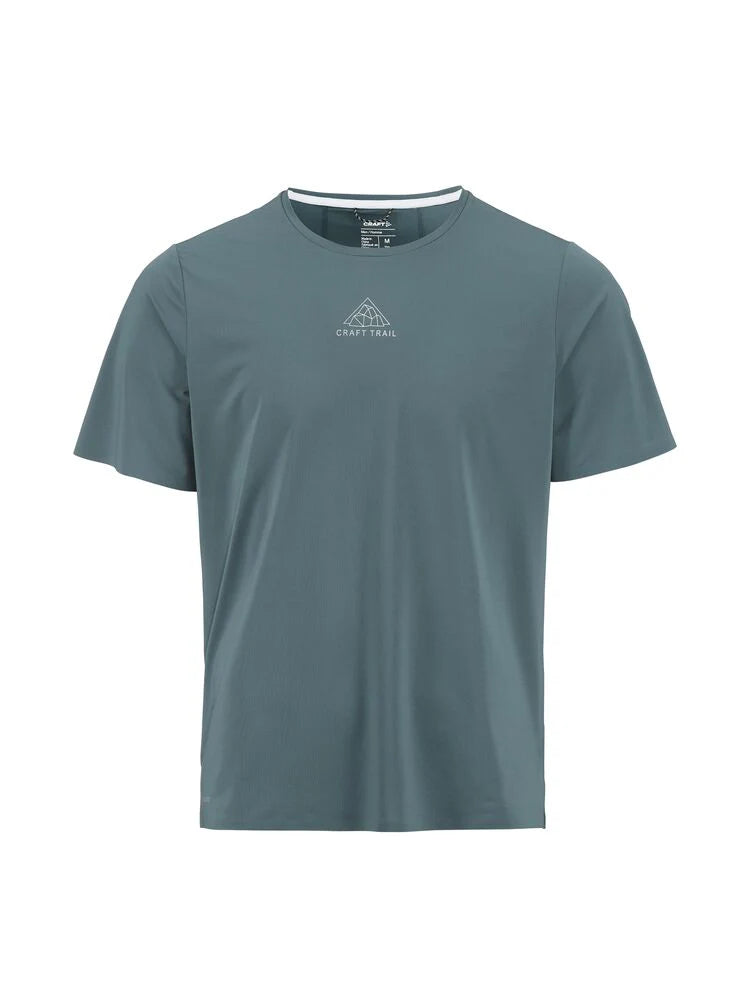 PRO Trail SS Tee 2 - Men by Craft in slate blue, lightweight jacquard fabric for high-intensity trail running performance