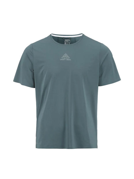 PRO Trail SS Tee 2 - Men by Craft in slate blue, lightweight jacquard fabric for high-intensity trail running performance