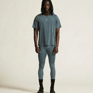 PRO Trail SS Tee 2 - Men by Craft in muted blue, lightweight jacquard fabric designed for high-intensity trail running performance.