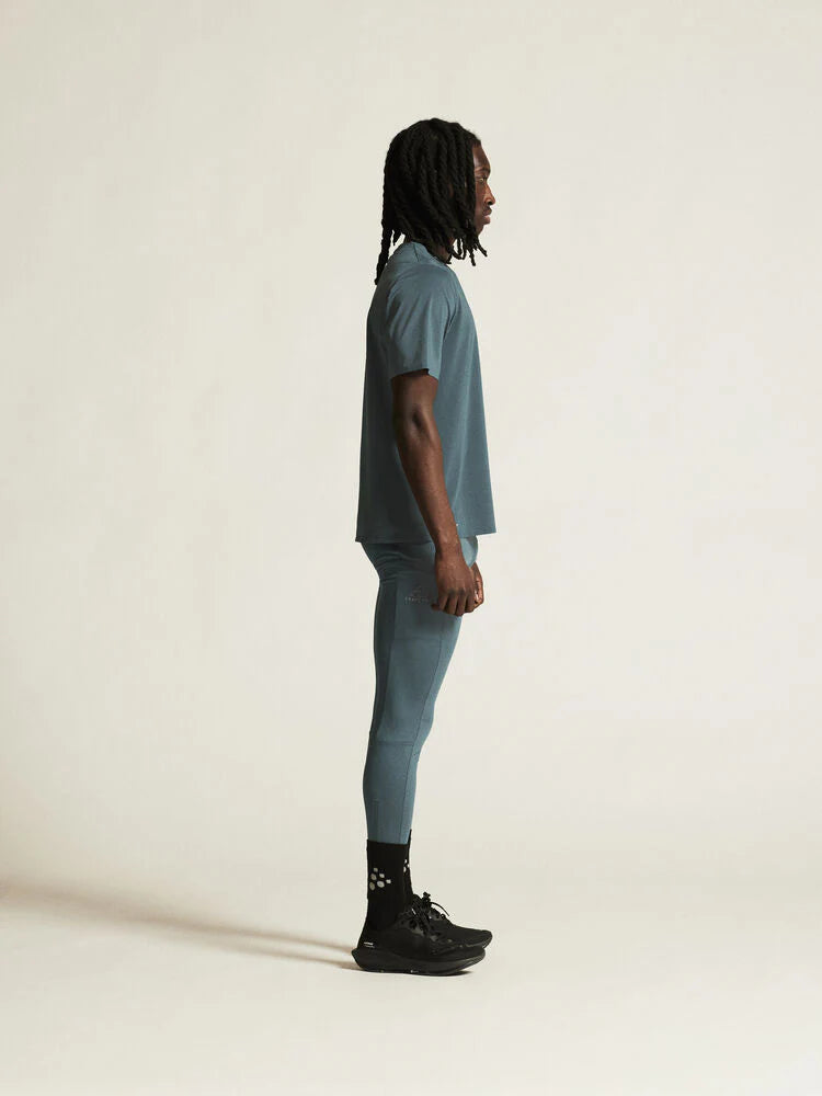 PRO Trail SS Tee 2 - Men by Craft in blue, lightweight jacquard fabric for high-intensity trail running performance