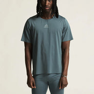 PRO Trail SS Tee 2 - Men in muted blue by Craft, lightweight jacquard running tee designed for high-intensity trail running