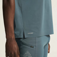 PRO Trail SS Tee 2 - Men by Craft in muted blue, lightweight jacquard fabric, ideal for high-intensity trail running gear.