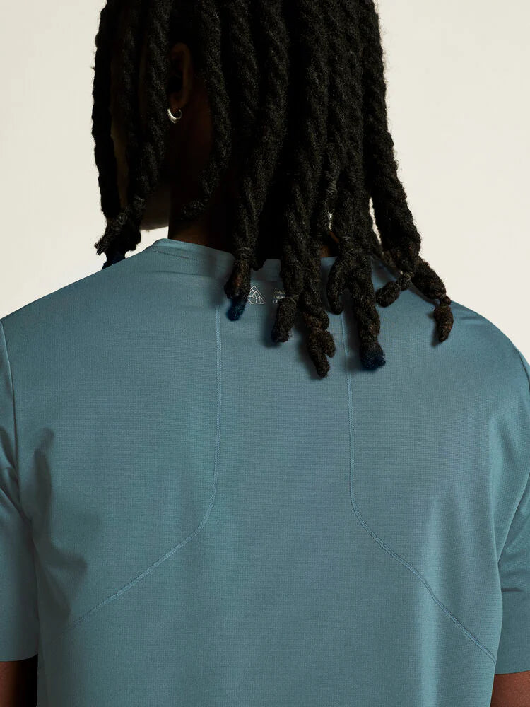 PRO Trail SS Tee 2 - Men by Craft in blue, lightweight jacquard fabric for high-intensity trail running performance.