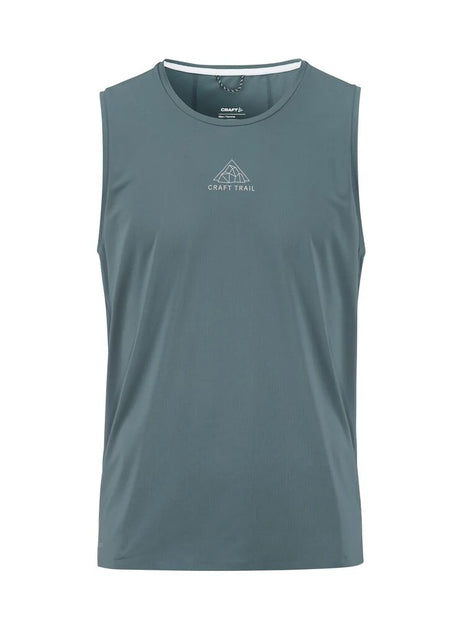 PRO Trail Singlet 2 - Men by Craft in blue grey, lightweight jacquard fabric for high-intensity trail running performance