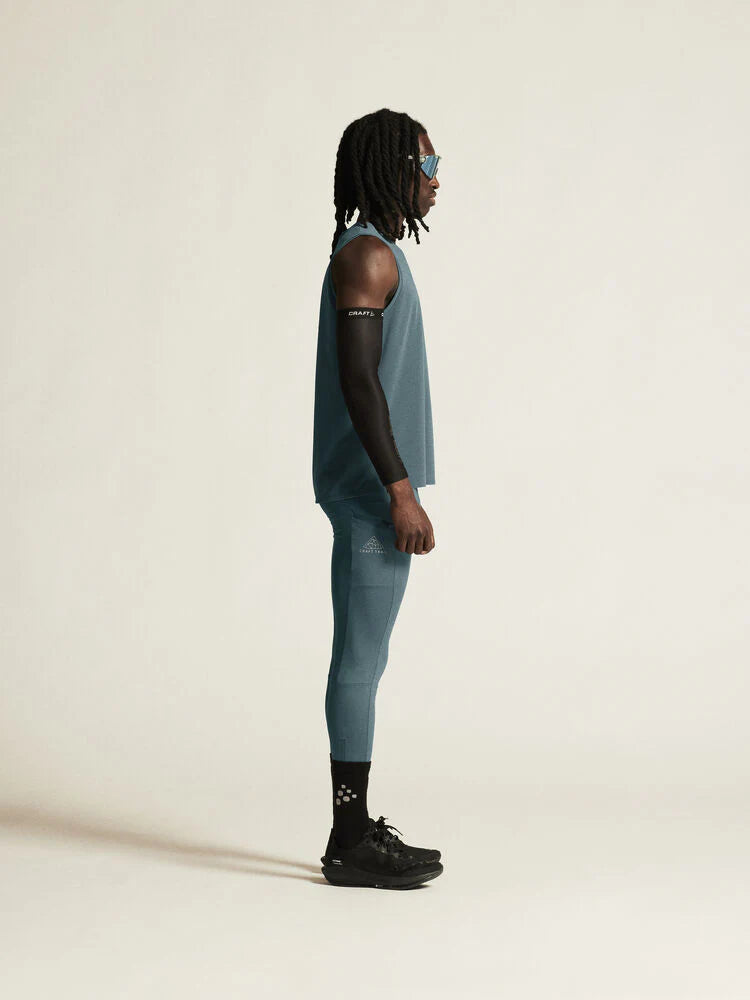 PRO Trail Singlet 2 - Men by Craft in blue, lightweight high-performance running singlet with jacquard fabric for trail running