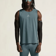PRO Trail Singlet 2 - Men by Craft in muted teal, lightweight jacquard running singlet designed for high-intensity trail running