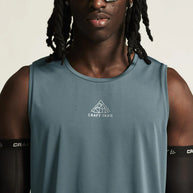 PRO Trail Singlet 2 - Men by Craft in blue lightweight jacquard fabric singlet for high-intensity trail running