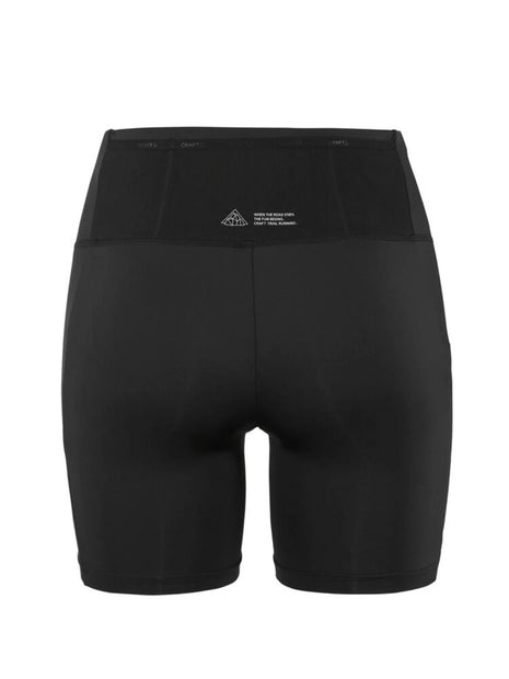 PRO Trail Short Tights 2 - Women by Craft in black, recycled polyamide, moisture-wicking pro-grade short tights for trail running