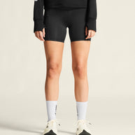 PRO Trail Short Tights 2  - Women by Craft in black, high-performance recycled polyamide running tights for trail running with moisture control