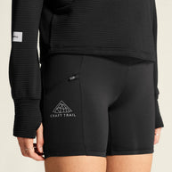 PRO Trail Short Tights 2  - Women by Craft in black, recycled polyamide, moisture-wicking short tights for pro trail running