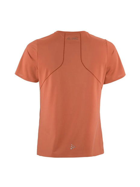 PRO Trail SS Tee 2 - Women by Craft in burnt orange, lightweight jacquard running tee for high-intensity trail running