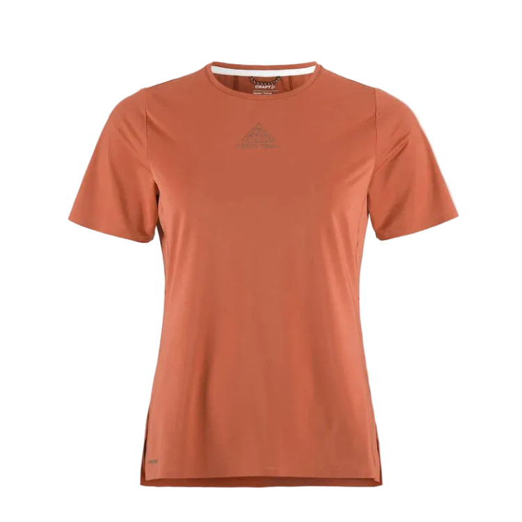 PRO Trail SS Tee 2 - Women by Craft in rust, lightweight jacquard fabric for high-intensity trail running performance