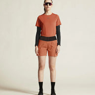 PRO Trail SS Tee 2 - Women by Craft in rust orange, lightweight jacquard running tee for high-intensity trail running