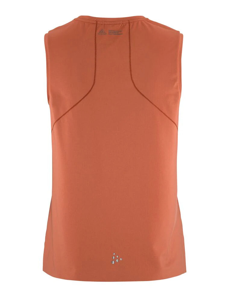 PRO Trail Singlet 2 - Women by Craft in rust orange, lightweight jacquard fabric, pro-grade singlet for intense trail running performance