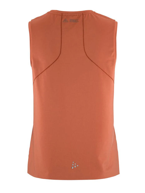 PRO Trail Singlet 2 - Women by Craft in rust orange, lightweight jacquard fabric, pro-grade singlet for intense trail running performance