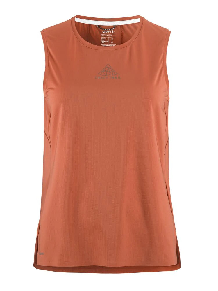 PRO Trail Singlet 2 - Women by Craft in rust, lightweight jacquard fabric running singlet for high-intensity trail running