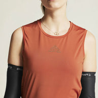 PRO Trail Singlet 2 - Women by Craft in rust red, lightweight jacquard fabric for high-intensity trail running performance