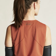 PRO Trail Singlet 2 - Women by Craft in rust red, lightweight jacquard fabric designed for high-intensity trail running performance