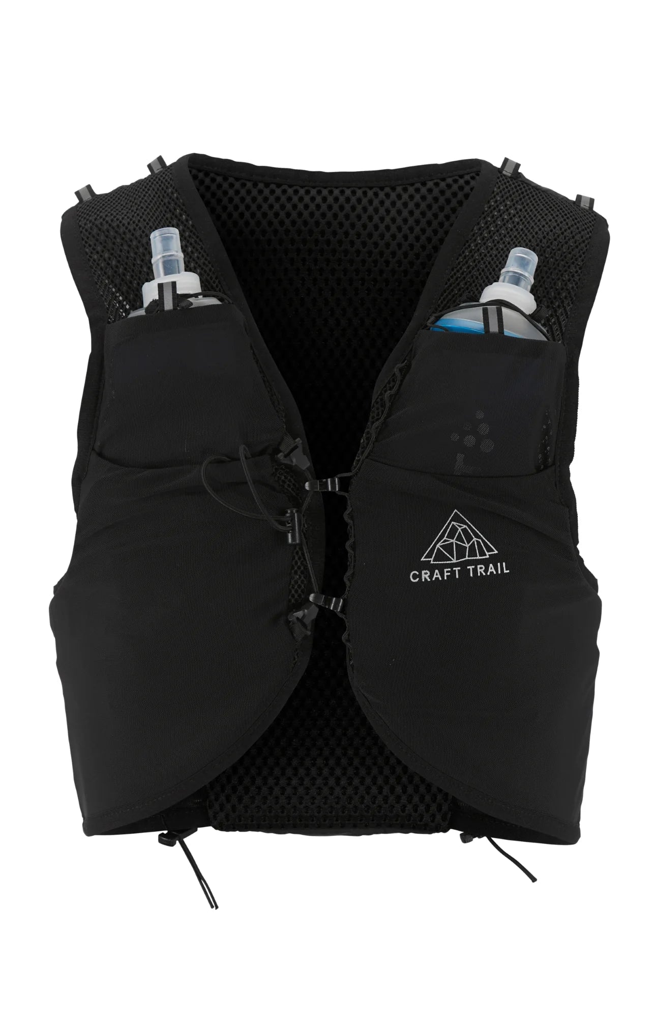 PRO Hydration Vest by Craft in black, lightweight running vest with hydration bottles for easy water access during training and running