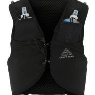 PRO Hydration Vest by Craft in black, lightweight running vest with hydration bottles for easy water access during training and running
