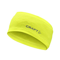 Lumen Fleece Headband 2 by Craft in bright yellow with reflective details, soft jersey for cold weather running protection