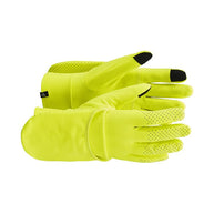 Lumen Fleece Hybrid Glove 2 by Craft in bright yellow with reflective details, soft jersey fabric, ideal for cold running conditions