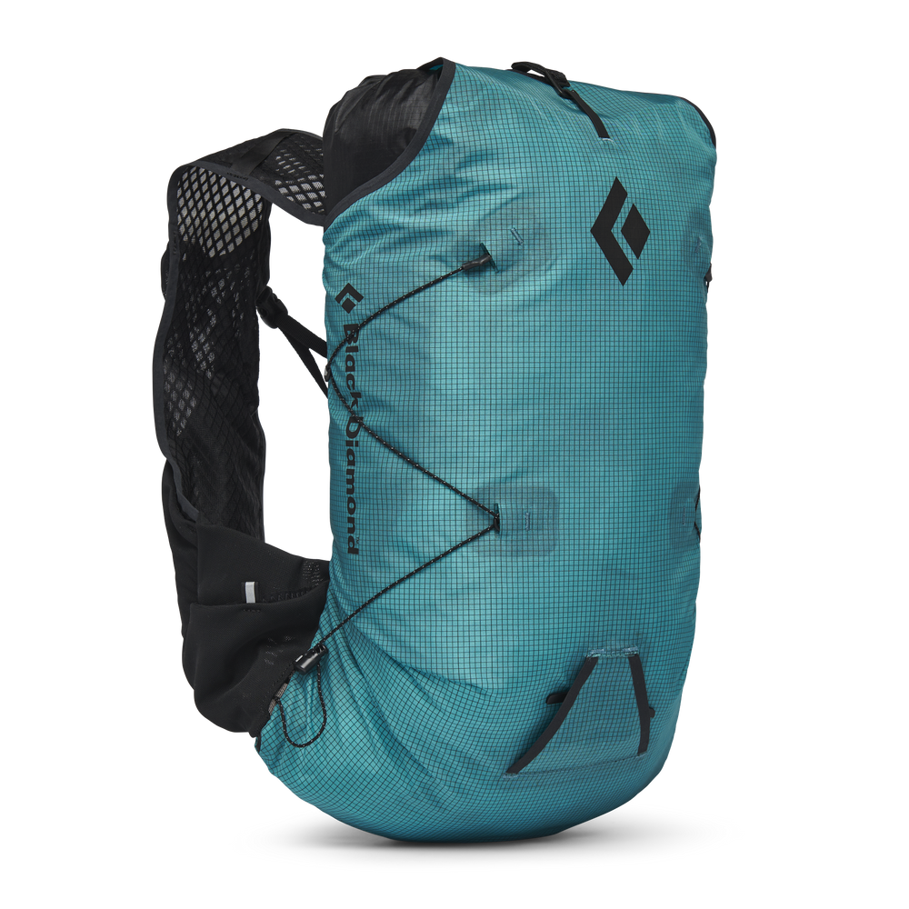 Distance 15 Backpack - Women (Prior Season) by Black Diamond in teal with hybrid vest-inspired design for running and alpine scrambling.