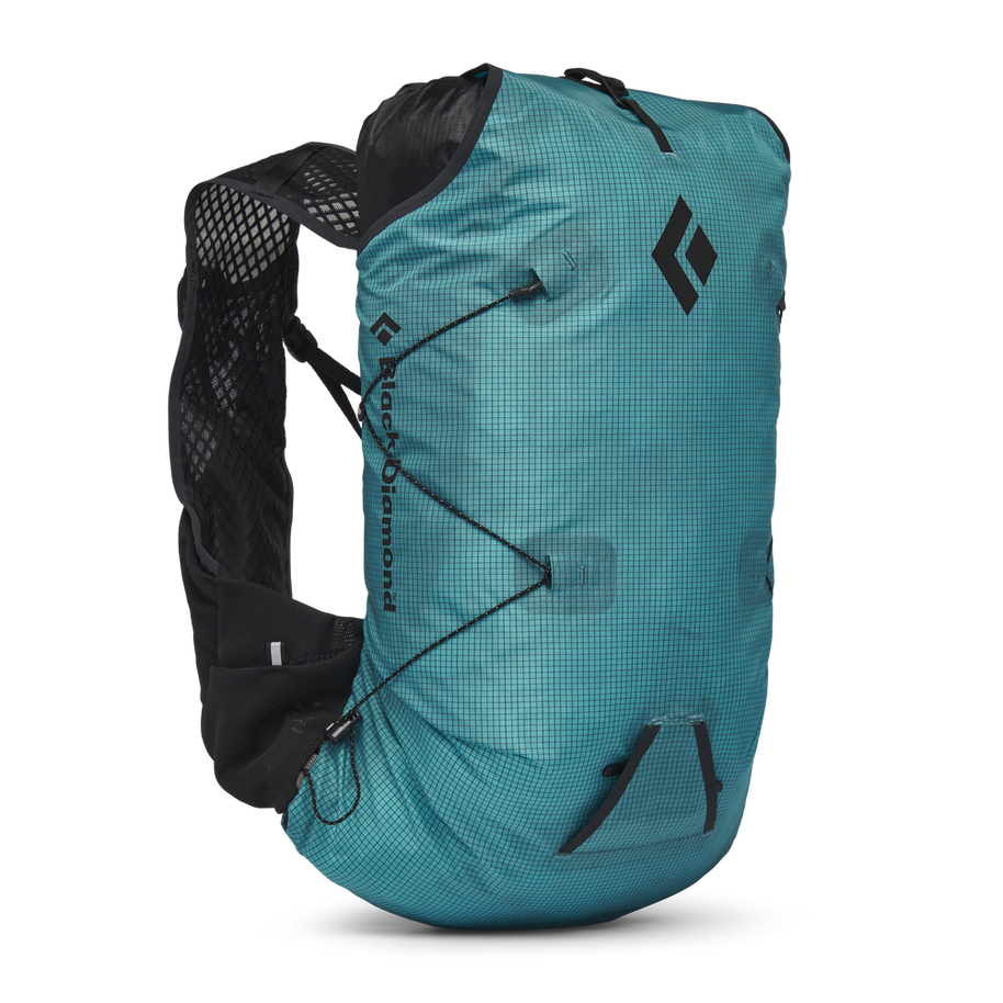 Distance 15 Backpack - Women (Prior Season) by Black Diamond in teal with hybrid vest-inspired design for running and alpine scrambling.