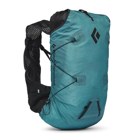 Distance 15 Backpack - Women (Prior Season) by Black Diamond in teal with hybrid vest-inspired design for running and alpine scrambling.