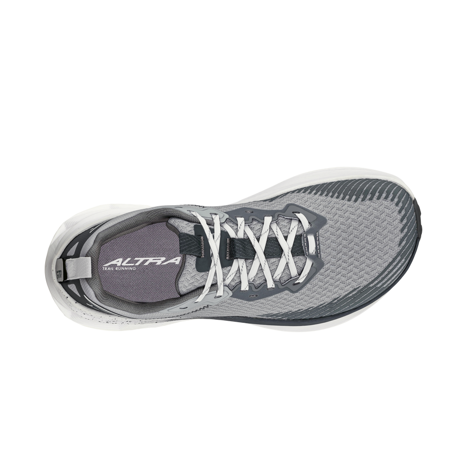 Experience Wild 2 - Women by Altra Footwear in grey with lightweight breathable mesh upper, grippy sole for trail running performance.