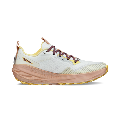 Experience Wild 2 - Women by Altra Footwear in white and blush, lightweight breathable trail running shoe with grippy sole for performance and comfort