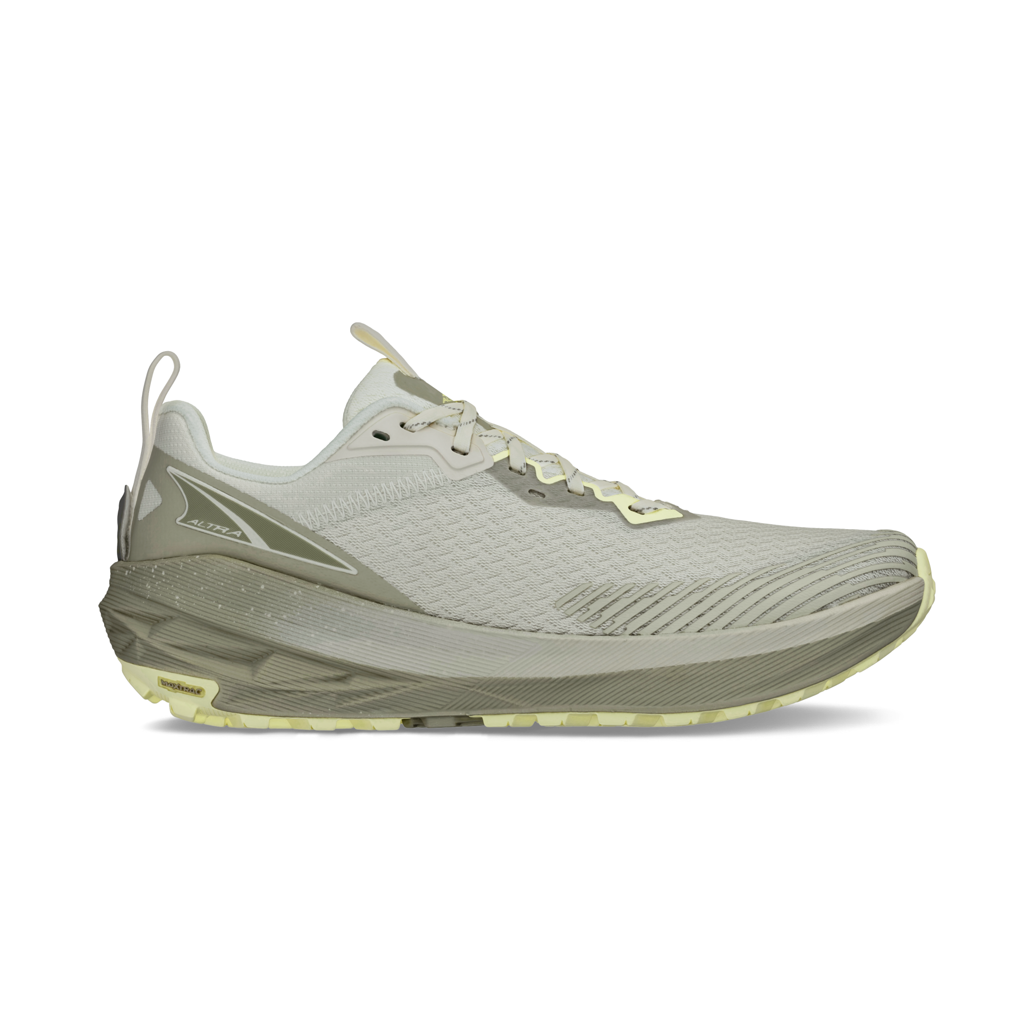 Experience Wild 2 - Women by Altra Footwear in beige and light grey lightweight trail running shoe with grippy sole and breathable mesh upper