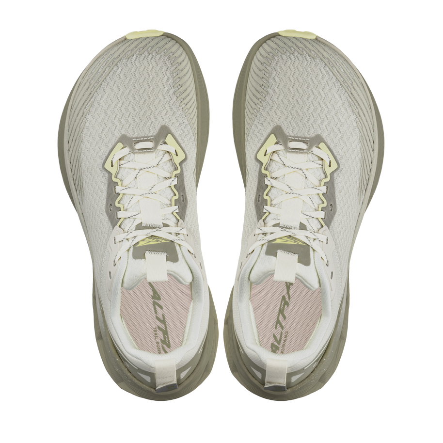 Experience Wild 2 - Women by Altra Footwear in beige and grey, lightweight trail running shoe with grippy sole and breathable mesh upper