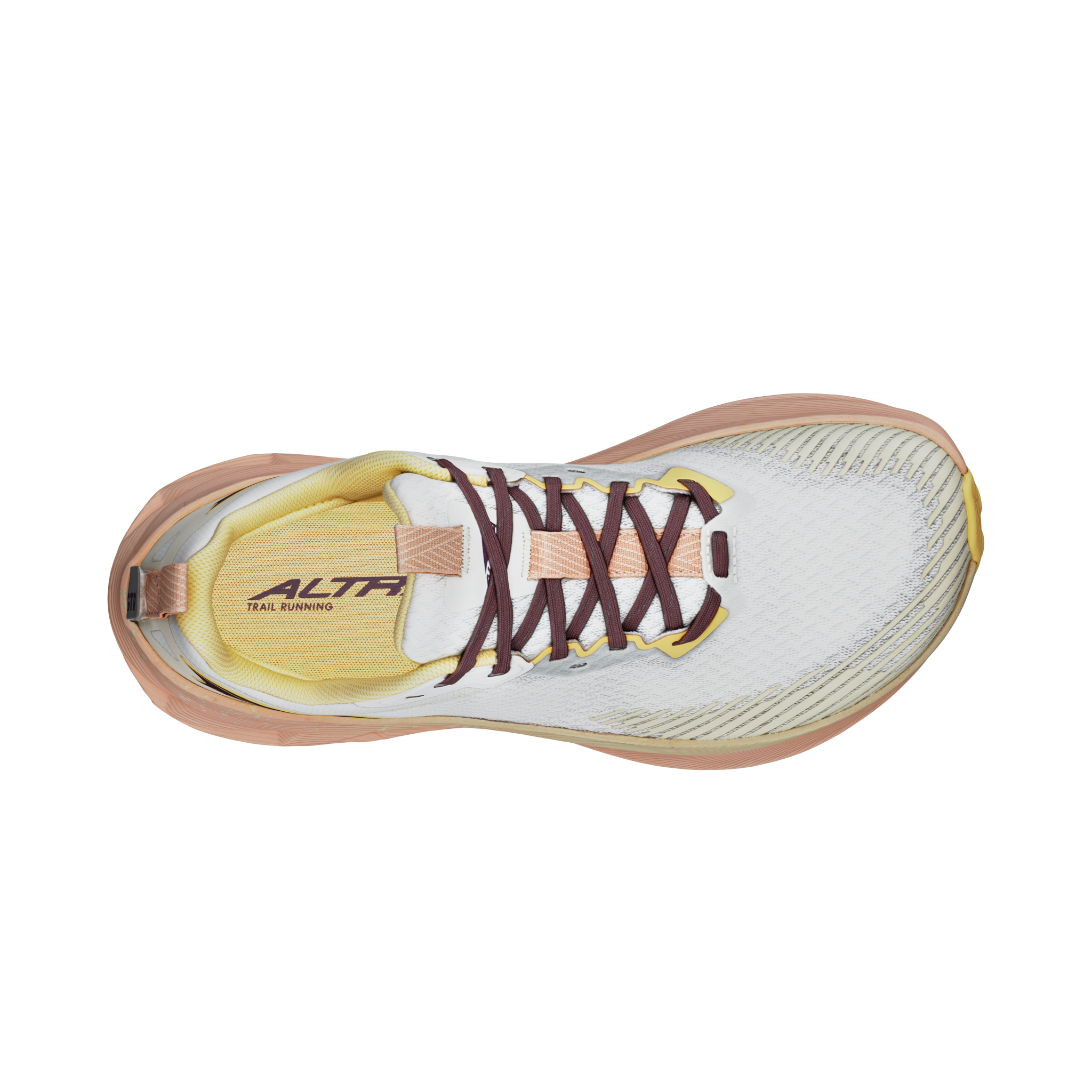 Experience Wild 2 - Women by Altra Footwear in white and peach with breathable mesh upper, lightweight trail running shoe for performance and grip