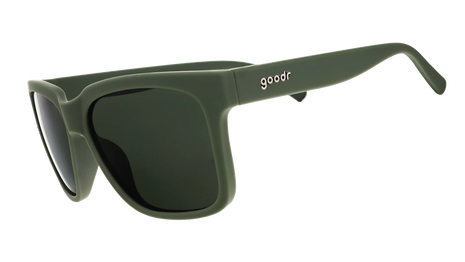 Lazy River Royalty by Goodr in dark green Tidal G frames with green water-repellent lenses, floating sunglasses for pool and outdoor use
