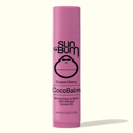 CocoBalm Lip Balm Groove Cherry by Sun Bum in pink, moisturizing with aloe and coconut oil for smooth, hydrated lips