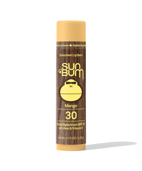 Lipbalm SPF 30 by Sun Bum in mango with Aloe and Vitamin E, moisturizing sunscreen lip balm for daily sun protection and hydration