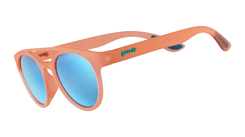 Stay Fly, Ornithologists by Goodr orange professorial frames with PH-G polarized blue lenses, no-slip fit for outdoor use
