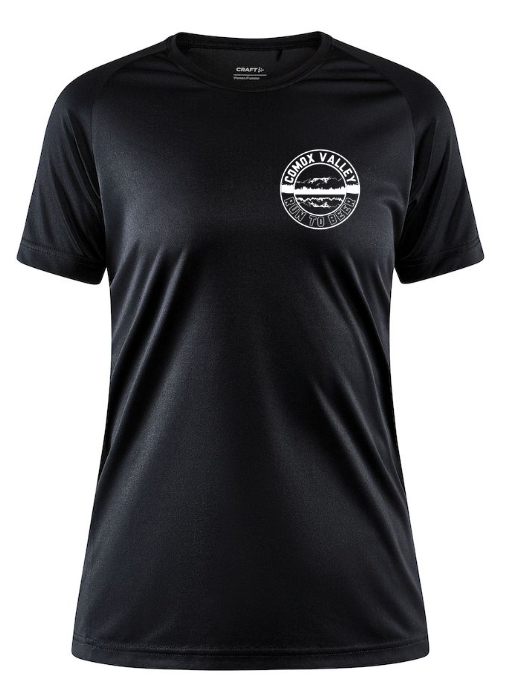 Race Squad Shirts in black by Run To Beer, recycled soft training tee designed for comfort in running and outdoor activities.