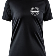 Race Squad Shirts in black by Run To Beer, recycled soft training tee designed for comfort in running and outdoor activities.